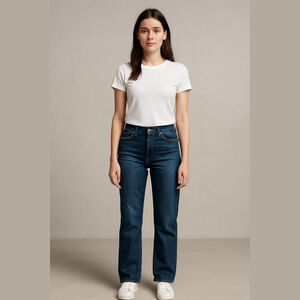 Women's Foxy Jeans Juniors 9 Boot Cut Dark Blue Red Denim